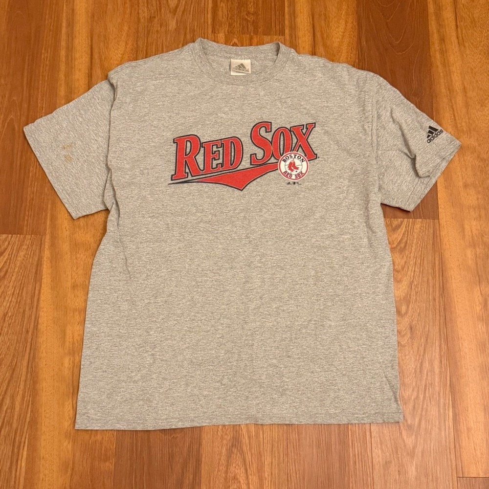 Vintage 2004 Adidas Boston Red Sox MLB Logo Graphic T-Shirt Men's Size Large